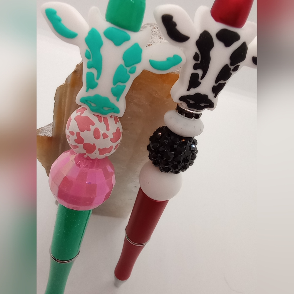 Beaded Pen Set Cows